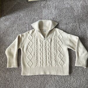 a new day Women's Cream Cable Knit Sweater size large